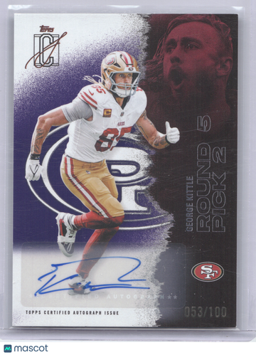 2025 Topps Signature Class George Kittle #53 Autograph Purple 053/100