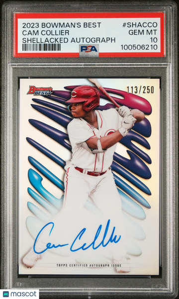 2023 Bowman's Best Shellacked Autographs Cam Collier #SHACCO /250 PSA 10