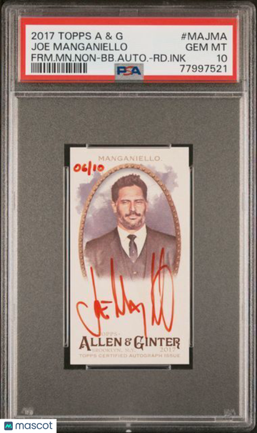 2017 Topps Allen & Ginter Mini Non-Baseball Autographs Joe Manganiello #MA-JMA Red Ink PSA 10