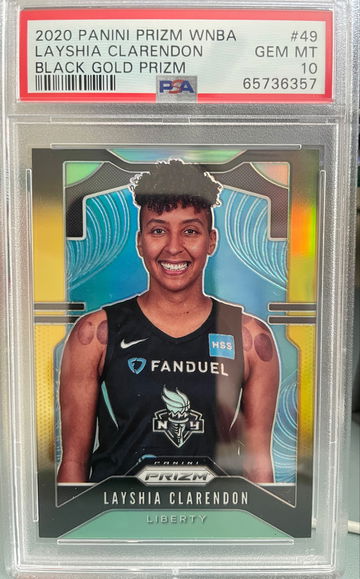 2020 Panini Prizm WNBA Layshia Clarendon Black Gold /5 PSA 10 #49