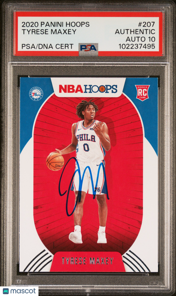 2020 Panini Hoops Tyrese Maxey #207 PSA A Auto 10