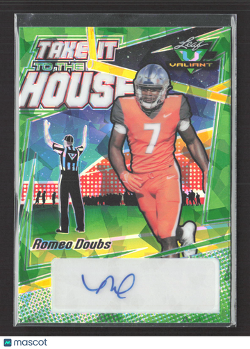 2022 Leaf Valiant Take It To The House Romeo Doubs #TH-RD1 Green 29/30 Auto