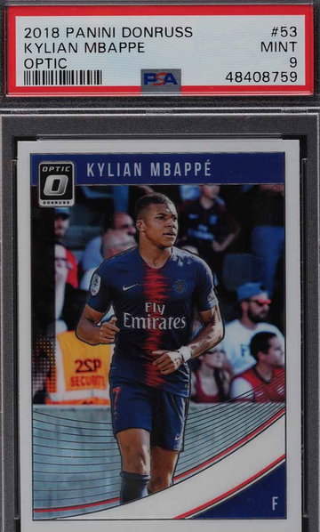 2018 DONRUSS OPTIC KYLIAN MBAPPE ROOKIE RC #53 PSA 9
