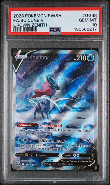 2023 Pokemon Sword and Shield Crown Zenith Suicune V #GG38 PSA 10