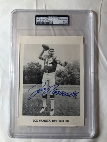 1965-66 Jets Team Issue , Joe Namath, PSA/DNA Cert.