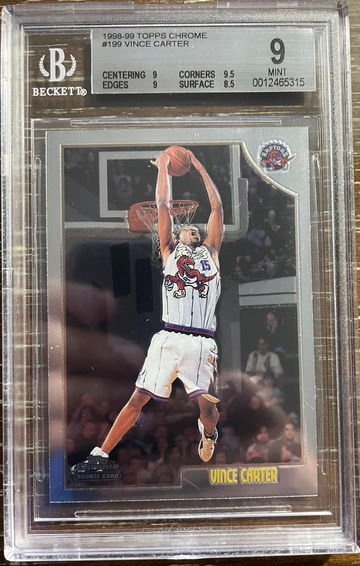1998 Topps Chrome Vince Carter BGS 9