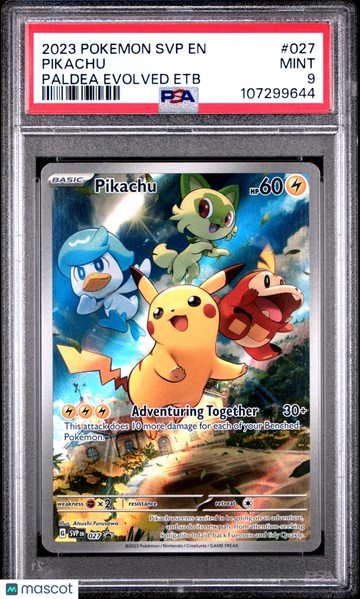 2023 Pokemon SVP EN-SV Black Star Promo Pikachu PSA 9 #027