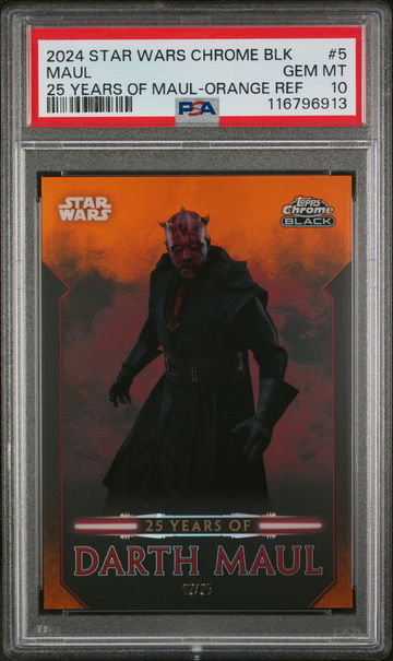 2024 Topps Chrome Black #DM-5 Darth Maul 25 Years of Maul /25 PSA 10