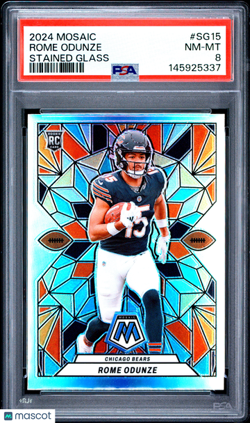 2024 Panini Mosaic Stained Glass Rome Odunze #SG15 PSA 8