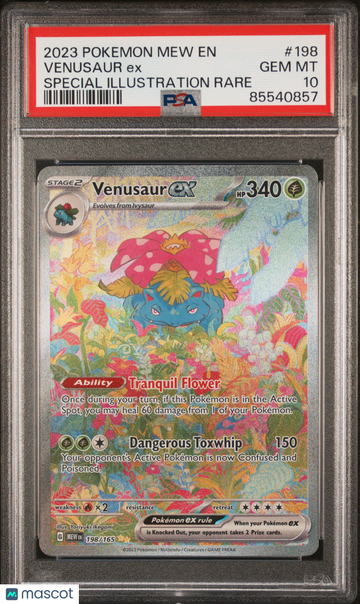 2023 Pokemon Scarlet & Violet 151 Venusaur ex PSA 10 #198/165
