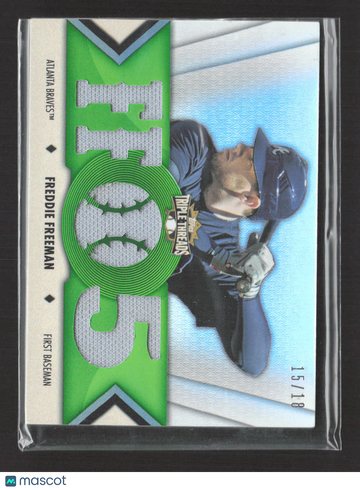 2012 Topps Triple Threads Freddie Freeman #TTR-13 Green Emerald Relic 15/18 Game-Used Memorabilia