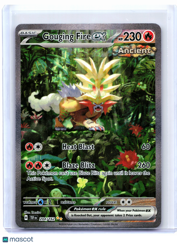 2024 Pokemon—Gouging Fire ex #204/162 Temporal Forces—Special Illustration Rare Holo