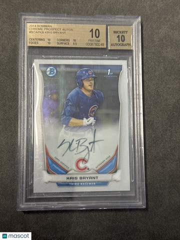 2014 Bowman Chrome Prospect Autographs Kris Bryant #BCAPKB BGS 10 Auto 10
