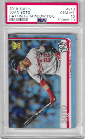 2019 Topps Juan Soto Batting - Rainbow Foil PSA 10