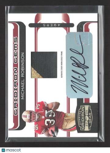 2006 Donruss Gridiron Gear Gridiron Gems Michael Robinson #220 Authentic Event-Worn Jersey-Prime