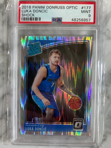 2018-19 Donruss Optic Luka Doncic Shock Prizm Rated Rookie #177 PSA 9 MINT