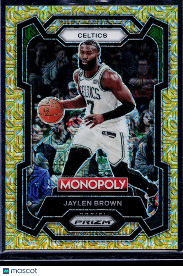 2023-24 Panini Prizm Monopoly Jaylen Brown #8 Gold Millionaire Shimmer SN