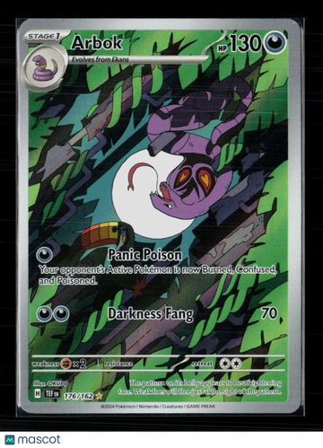 2024 Temporal Forces Arbok Holo Secret Rare #176/162