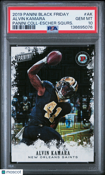 2019 Panini Black Friday Panini Collection Alvin Kamara #AK Escher Squrs. PSA 10