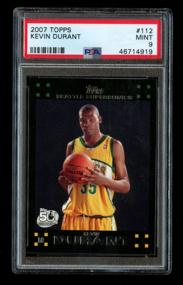 2007-08 Topps Kevin Durant #112 PSA 9 Mint RC Rookie