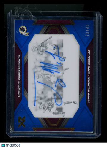 2019 Panini XR Luminous Endorsements Terry McLaurin #LE-TM /49 Autograph