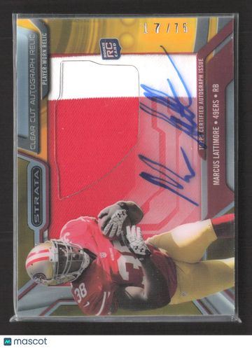 2013 Topps Strata Marcus Lattimore #CCAR-ML /75 Player-Worn Relic Clear Cut Autograph Relic RC