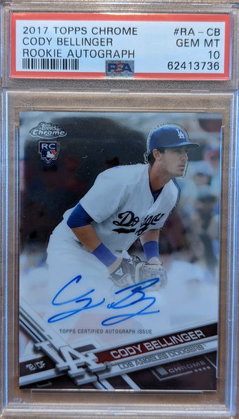 2017 Topps Chrome Cody Bellinger Rookie Autograph Auto #RA-CB PSA 10