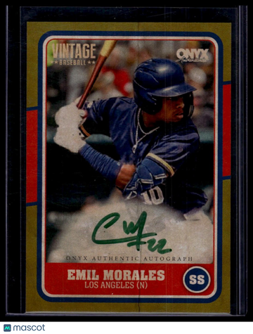 2025 Onyx Vintage Emil Morales #VAEMMO Autographs Gold Border /50 SN AU