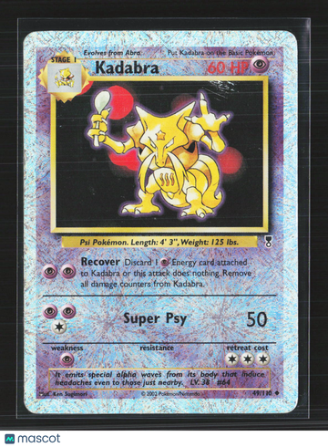 2002 Legendary Collection Kadabra Reverse Holo Uncommon #49/110