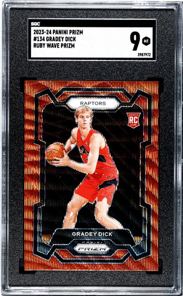 2023-24 Panini Prizm Ruby Wave Gradey Dick #134 RC SGC 9