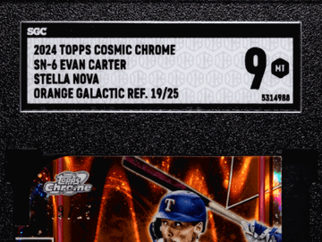2024 Topps Cosmic Chrome Evan Carter #SN-6 Stella Nova Orange Galactic Refractor SGC 9