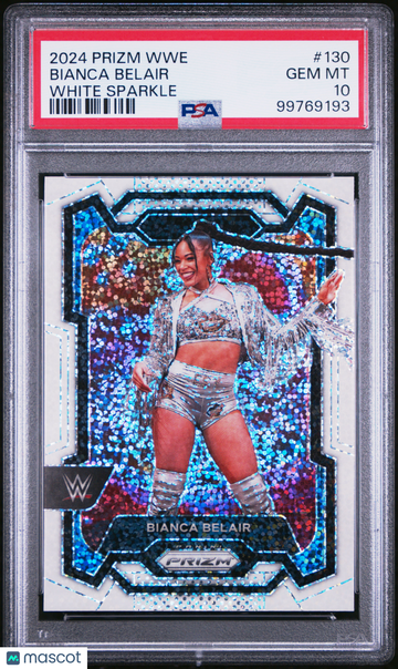 2024 Panini Prizm WWE Bianca Belair #130 White Sparkle PSA 10
