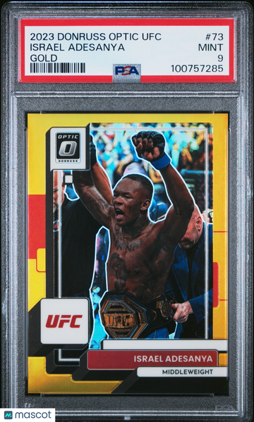 2023 Panini Donruss Optic UFC Israel Adesanya #73 Gold PSA 9