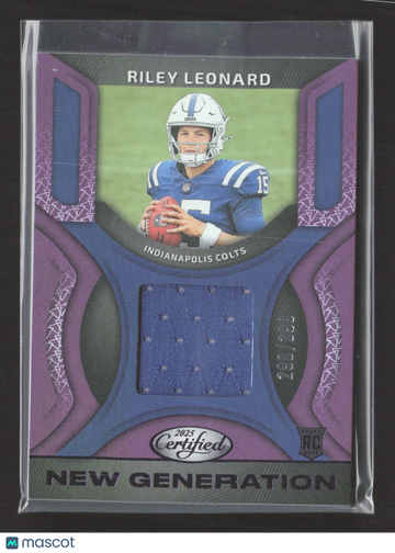 2025 Panini Certified New Generation Riley Leonard #NGJ-RLD Purple 066/067 Jersey Patch