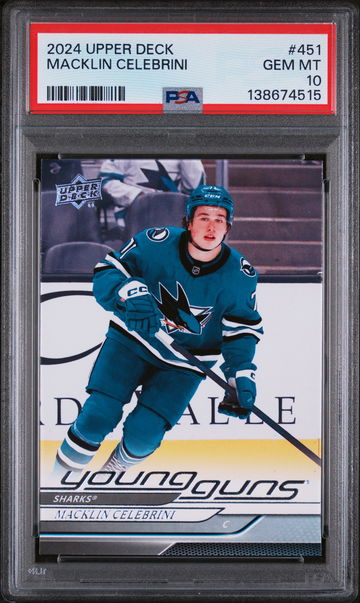 2024 Upper Deck Young Guns Macklin Celebrini #451 PSA 10