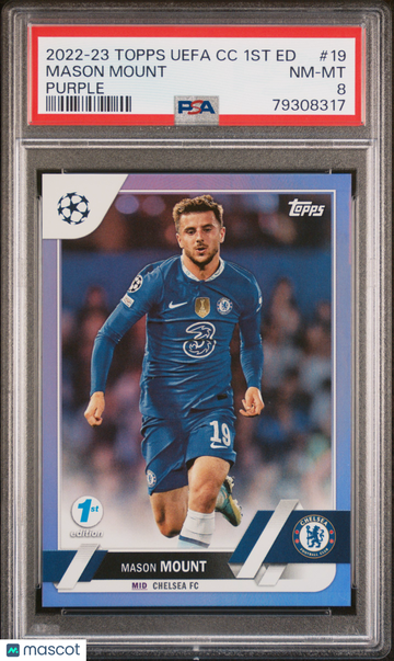 2022 Topps UEFA Club Competitions 1ST Edition Mason Mount #19 Purple PSA 8