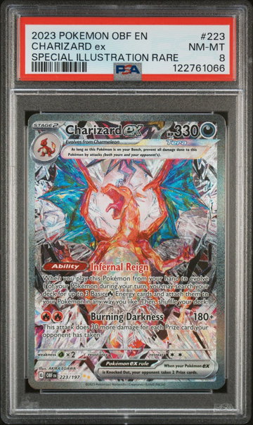 2023 Pokemon Scarlet and Violet Obsidian Flames Special Illustration Rare Charizard Ex #223 PSA 8