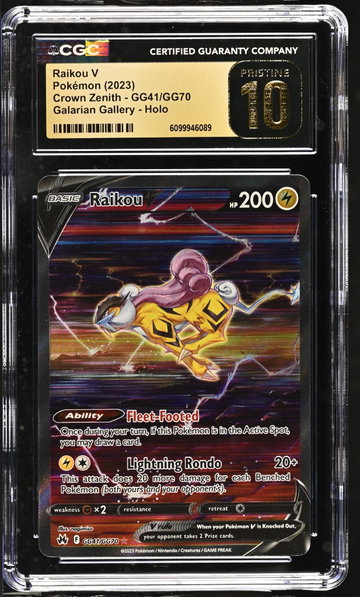 2023 Pokemon #GG41/GG70 Raikou V Galarian Gallery CGC 10