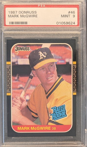 1987 Donruss Rated Rookie Card Mark McGwire PSA 9