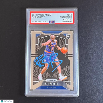 2019 Panini Prizm RJ Barrett #250 PSA A Auto 10