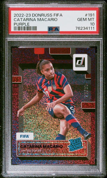 2022 DONRUSS CATARINA MACARIO PANINI FIFA PURPLE #191 PSA 10