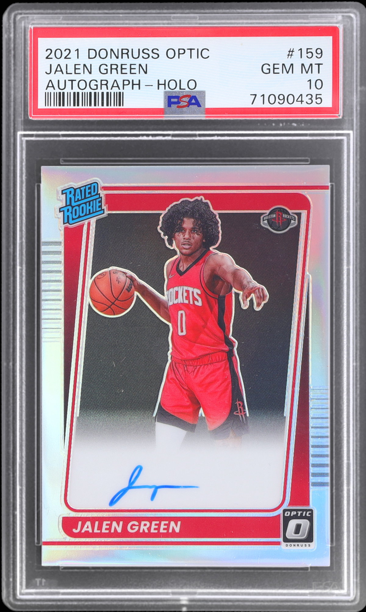 2021 Donruss Optic Jalen Green Rated Rookie Autograph Holo PSA 10 