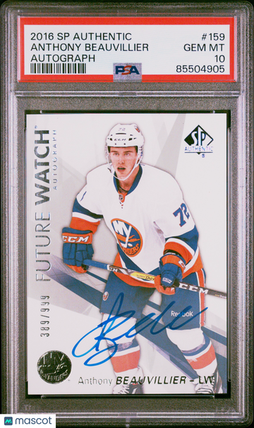2016-17 SP Authentic Anthony Beauvillier #159 Future Watch Auto /999 Rookie PSA 10
