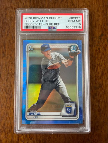 Bobby Witt Jr. PSA 10 2020 Bowman Chrome Blue Refractor /150 Pop 8