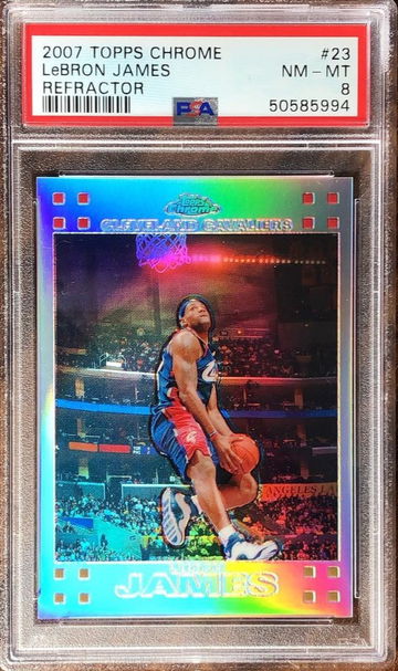 2007-08 Topps Chrome Lebron James Refractor /999 PSA 8