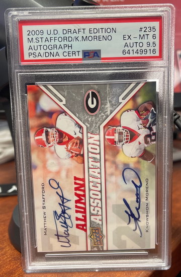 2009 Upper Deck Draft Edition Matthew Stafford Knowshon Moreno Auto /15 PSA 9.5