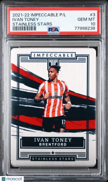 2021 Panini Impeccable Premier League Stainless Stars Ivan Toney #3 PSA 10