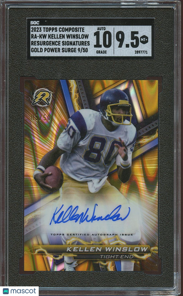 2023 Topps Composite Kellen Winslow #RA-KW Resurgence Sigs. Gold Power Surge Refractor 50 SGC 9.5 Topps Auto 10