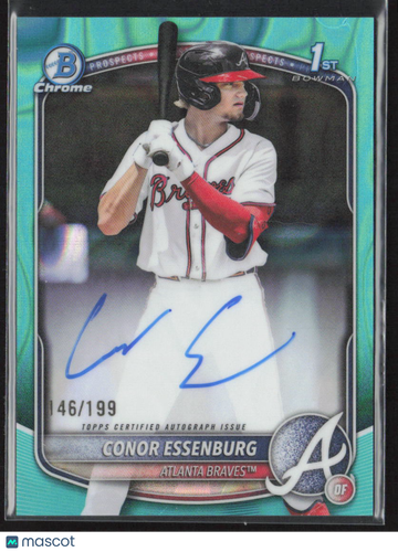 2025 Bowman Chrome Conor Essenburg #CPA-CE Aqua Lunar Glow Refractor /199