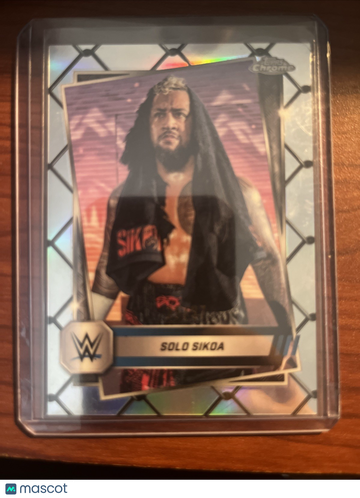 2025 Topps Chrome WWE - [Base] - Steel Cage Refractor Solo Sikoa #17 Steel Cage Refractor